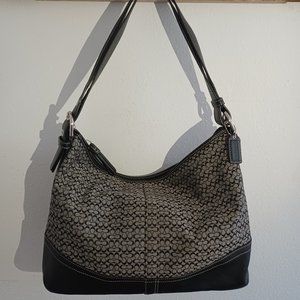 COACH Black Signature C Canvas & Leather Crossbody